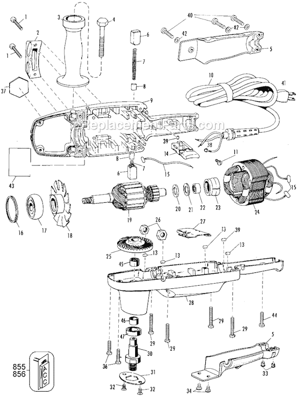 Page A Diagram and Parts List for 6126 Type 6 Black and Decker Sander Polisher